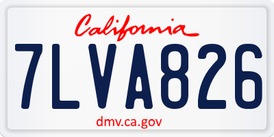 CA license plate 7LVA826