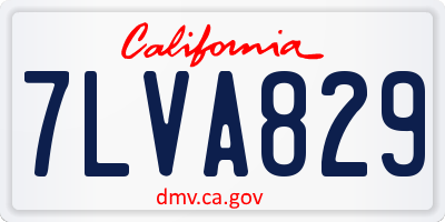 CA license plate 7LVA829