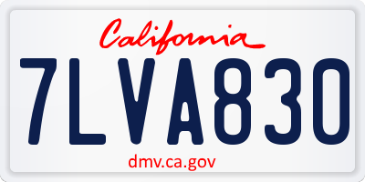 CA license plate 7LVA830