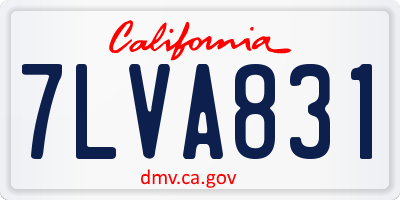 CA license plate 7LVA831