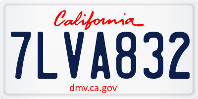 CA license plate 7LVA832