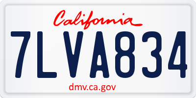 CA license plate 7LVA834
