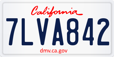 CA license plate 7LVA842