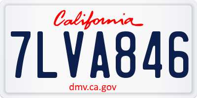 CA license plate 7LVA846