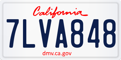 CA license plate 7LVA848