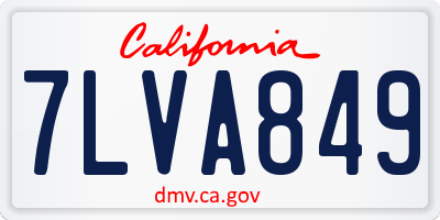 CA license plate 7LVA849