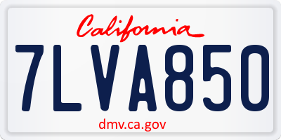 CA license plate 7LVA850