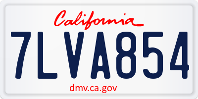 CA license plate 7LVA854