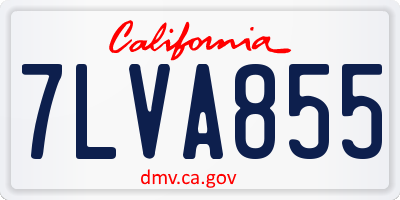 CA license plate 7LVA855