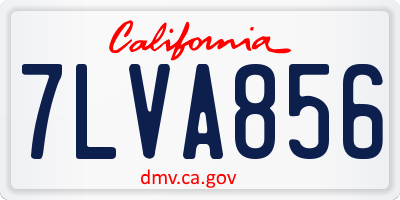 CA license plate 7LVA856