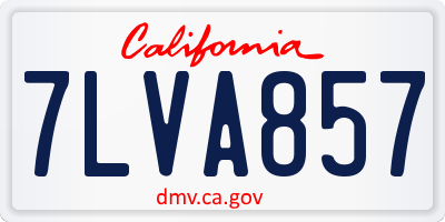 CA license plate 7LVA857