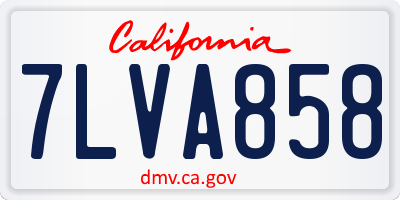 CA license plate 7LVA858