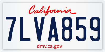 CA license plate 7LVA859