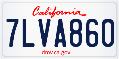 CA license plate 7LVA860