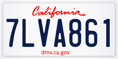 CA license plate 7LVA861