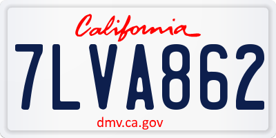 CA license plate 7LVA862
