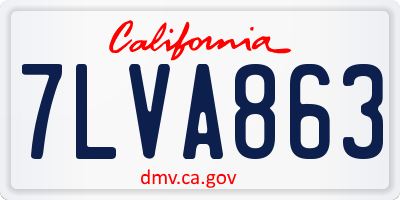 CA license plate 7LVA863