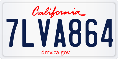 CA license plate 7LVA864