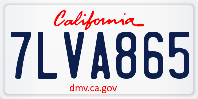 CA license plate 7LVA865