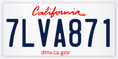 CA license plate 7LVA871