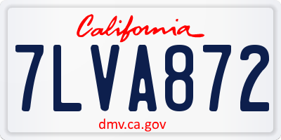 CA license plate 7LVA872