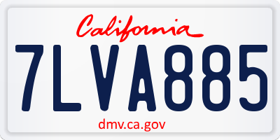 CA license plate 7LVA885