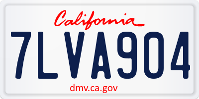 CA license plate 7LVA904