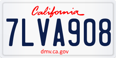 CA license plate 7LVA908