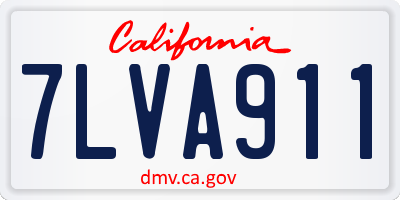 CA license plate 7LVA911