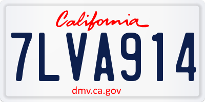CA license plate 7LVA914