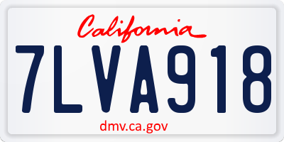 CA license plate 7LVA918