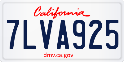 CA license plate 7LVA925