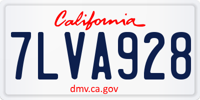 CA license plate 7LVA928