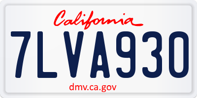 CA license plate 7LVA930