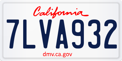 CA license plate 7LVA932
