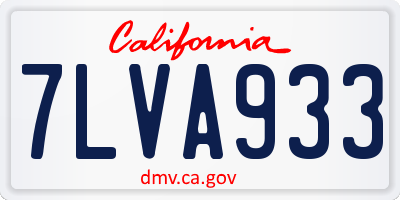 CA license plate 7LVA933