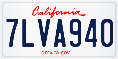 CA license plate 7LVA940