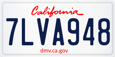 CA license plate 7LVA948