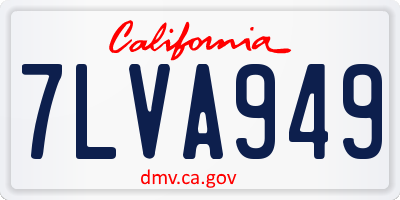 CA license plate 7LVA949