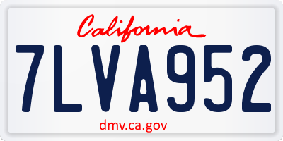 CA license plate 7LVA952