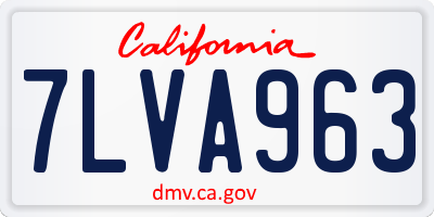 CA license plate 7LVA963