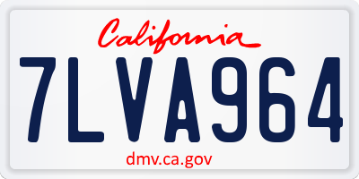 CA license plate 7LVA964