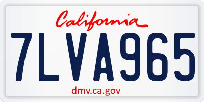 CA license plate 7LVA965