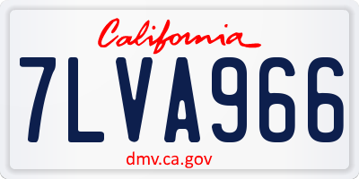 CA license plate 7LVA966