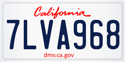 CA license plate 7LVA968