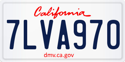 CA license plate 7LVA970