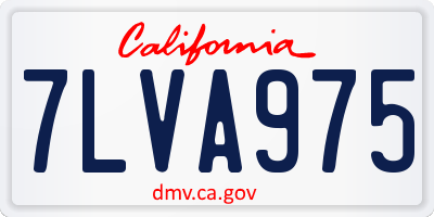 CA license plate 7LVA975