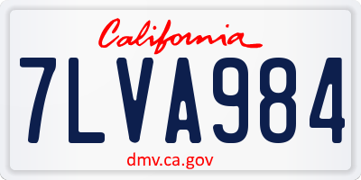 CA license plate 7LVA984