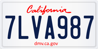 CA license plate 7LVA987