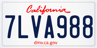 CA license plate 7LVA988